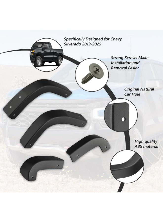 طقم إزالة واقي الطين لسيارات شيفروليه سيلفرادو 2019-2024، متوافق مع قطع غيار شيفروليه سيلفرادو 1500 موديلات 2019-2024. - Image 3